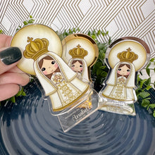 Load image into Gallery viewer, Custom Acrylic Stand Virgin of the Valley, Personalized Centerpiece, Baptism, Gift Personalized