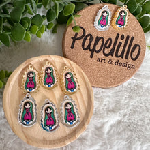 Load image into Gallery viewer, Charm Acrylic Gold for Bracelet, Virgin of Guadalupe Charm for Necklaces, Acrylic Charm Bracelet for Women, Gift for Her, Christmas Gift