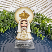 Load image into Gallery viewer, Custom Acrylic Stand Virgin of the Valley, Personalized Centerpiece, Baptism, Gift Personalized