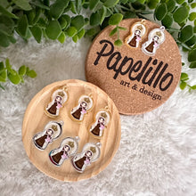 Load image into Gallery viewer, Charm Acrylic Gold for Bracelet, Our Lady of Mount Carmel Charm for Necklaces, Acrylic Charm Bracelet for Women, Gift Her, Christmas Gift