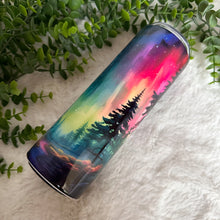 Load image into Gallery viewer, Watercolor Northern Lights Tumbler, Drinking Cups, Water Bottle Custom, Party Birthday Gift, 20oz Stainless Steel