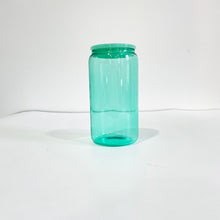 Load image into Gallery viewer, Jelly Sublimation Can Glass Cup, Jelly Glass Coffee Cup with Lid & Straw for Iced Coffee, 16oz