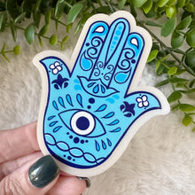 Load image into Gallery viewer, Acrylic Hamsa Hand Magnet, Baptism Magnet, Evil Eye Wedding Favors for Guests, Thank You Favors, Refrigerator Magnet, Gift Ideas