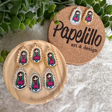 Load image into Gallery viewer, Charm Acrylic Gold for Bracelet, Virgin of Guadalupe Charm for Necklaces, Acrylic Charm Bracelet for Women, Gift for Her, Christmas Gift