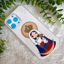 Load image into Gallery viewer, Clear Silicone Cover Case virgin of Chiquinquira for iPhone 14 13 12 11 Pro Max Phone Case, Gift for Her, Christmas Gif