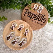 Load image into Gallery viewer, Charm Acrylic Gold for Bracelet, Our Lady of Mount Carmel Charm for Necklaces, Acrylic Charm Bracelet for Women, Gift Her, Christmas Gift