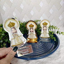 Load image into Gallery viewer, Custom Acrylic Stand Virgin of the Valley, Personalized Centerpiece, Baptism, Gift Personalized