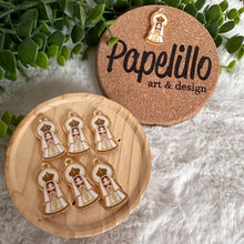 Load image into Gallery viewer, Charm Acrylic Gold for Bracelet, Virgin of the Valley Charm for Necklaces, Acrylic Charm Bracelet for Women, Gift for Her, Christmas Gift