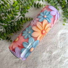 Load image into Gallery viewer, 3D Seamless Flowers Pastel Color Tumbler, Drinking Cups, Water Bottle Custom, Party Birthday Gift, 20oz Stainless Steel