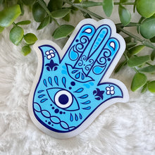 Load image into Gallery viewer, Acrylic Hamsa Hand Magnet, Baptism Magnet, Evil Eye Wedding Favors for Guests, Thank You Favors, Refrigerator Magnet, Gift Ideas