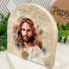 Load image into Gallery viewer, Personalized Baptism Gift Jesus, Arch Natural Travertine Stone Christening, Baptism Gifts for Goddaughter, Unique Baptism