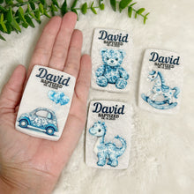 Load image into Gallery viewer, Custom Magnets Marble, Toile de Jouy Custom Baptism Gift, Personalized Fridge Magnets, Baptism Gift Personalized