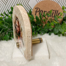 Load image into Gallery viewer, Personalized Baptism Gift Jesus, Arch Natural Travertine Stone Christening, Baptism Gifts for Goddaughter, Unique Baptism