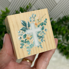 Load image into Gallery viewer, Baby Shower Favors, Handmade Wooden Candle Holder, Personalized Tealight Holder, Baptism Candle Favor, Confirmation, Christening Favors