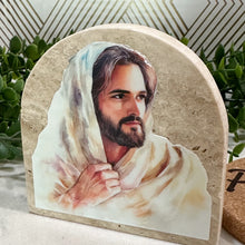Load image into Gallery viewer, Jesus Baptism Gift, Arch Natural Travertine Stone Christening Gifts, Baptism Gifts for Goddaughter, Unique Baptism Gift Baby Idea