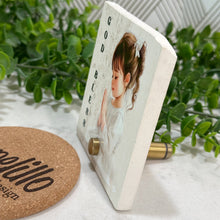 Load image into Gallery viewer, Personalized Baptism Gift Girl, Natural Travertine Stone Christening Gifts, Baptism Gifts for Goddaughter, Unique Baptism Gift Baby Idea