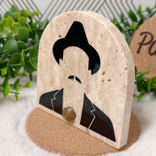 Load image into Gallery viewer, Personalized Baptism Gift José Gregorio Hernández, Arch Natural Travertine Stone Christening, Baptism Gifts for Goddaughter, Unique Baptism