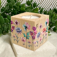 Load image into Gallery viewer, Baby Shower Girl Favors, Handmade Wooden Candle Holder, Personalized Tealight Holder, Baptism Candle Favor, Confirmation, Christening Favors