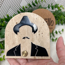 Load image into Gallery viewer, Personalized Baptism Gift José Gregorio Hernández, Arch Natural Travertine Stone Christening, Baptism Gifts for Goddaughter, Unique Baptism