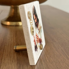 Load image into Gallery viewer, Personalized Jesus Baptism Gift, Natural Travertine Stone Christening Gifts, Baptism Gifts for Goddaughter, Unique Baptism Gift Baby Idea