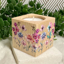 Load image into Gallery viewer, Baby Shower Girl Favors, Handmade Wooden Candle Holder, Personalized Tealight Holder, Baptism Candle Favor, Confirmation, Christening Favors