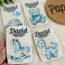 Load image into Gallery viewer, Custom Magnets Marble, Toile de Jouy Custom Baptism Gift, Personalized Fridge Magnets, Baptism Gift Personalized