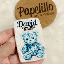 Load image into Gallery viewer, Custom Magnets Marble, Toile de Jouy Custom Baptism Gift, Personalized Fridge Magnets, Baptism Gift Personalized