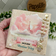 Load image into Gallery viewer, Personalized Baptism Gift Girl, Natural Travertine Stone Christening Gifts, Baptism Gifts for Goddaughter, Unique Baptism Gift Baby Idea