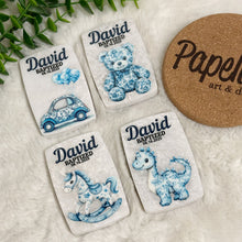 Load image into Gallery viewer, Custom Magnets Marble, Toile de Jouy Custom Baptism Gift, Personalized Fridge Magnets, Baptism Gift Personalized