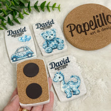 Load image into Gallery viewer, Custom Magnets Marble, Toile de Jouy Custom Baptism Gift, Personalized Fridge Magnets, Baptism Gift Personalized