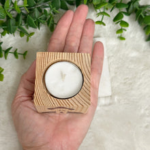 Load image into Gallery viewer, Baby Shower Favors, Handmade Wooden Candle Holder, Personalized Tealight Holder, Baptism Candle Favor, Confirmation, Jose Gregorio Hernandez