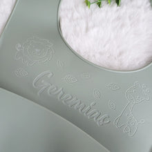 Load image into Gallery viewer, Personalized Silicone Bib, Engraved Baby Bib, Baby Shower Gift, Washable Baby Bib, Baby Gift, Toddler Bib, Personalized Gift Baby