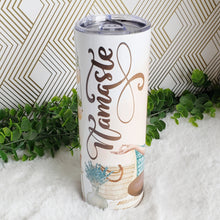 Load image into Gallery viewer, Namaste Yoga Tumbler, Meditate Cup, Yoga Lover Drinking Cups, Yoga Gift 20oz, Custom Yoga Tumbler, Meditation Girl