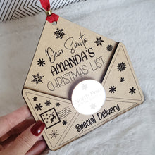 Load image into Gallery viewer, Letter To Santa Envelope Ornament | Personalized Santa Envelope Letter Christmas Tree Ornament | Holiday Ornament for Kids