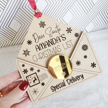 Load image into Gallery viewer, Letter To Santa Envelope Ornament | Personalized Santa Envelope Letter Christmas Tree Ornament | Holiday Ornament for Kids