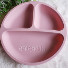 Load image into Gallery viewer, Personalized Silicone Baby and toddler plate, Engraved Silicone Plate, Baby Shower Gift, Washable Baby Gift, Custom Gift Baby