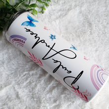 Load image into Gallery viewer, Personalized Girl Name Rainbow, Skinny Tumbler Cute, Drinking Cups, Water Bottle, Birthday Gift, Travel Girls, 20oz Stainless Steel