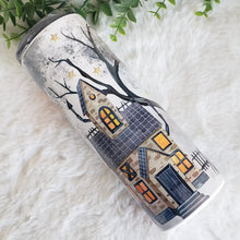Load image into Gallery viewer, Halloween Skinny Tumbler, Stainless Steel, Drinking Cups, Personalized Travel Mug, Halloween Party Favors, Spooky Vibes 20oz
