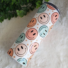 Load image into Gallery viewer, Retro Happy Smile Face Tumbler, Insulated Cup, Drinking Cups Personalized, Groovy Party Custom 20oz Tumbler Hot Cold Drinks, Stainless Steel