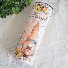 Load image into Gallery viewer, Fall Gnome Tumbler, Thanksgiving Tumbler, Pumpkin Drinking Cups With Straw, Personalized Party Thanksgiving 20oz