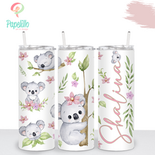 Load image into Gallery viewer, Koala Personalized Tumbler, Drinking Cups, Water Bottle Custom, Cute Animals, Party Birthday Gift, 20oz Stainless Steel