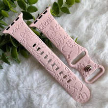 Load image into Gallery viewer, French Bulldog watch Band engraved watch Band Personalized Mom Dog Watch Band Monogrammed Silicone Band engraved Pet Lover watch band