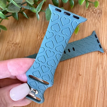 Load image into Gallery viewer, Heart watch Band engraved watch Band Personalized Heart Pattern Watch Band Monogrammed Silicone Band engraved watch band