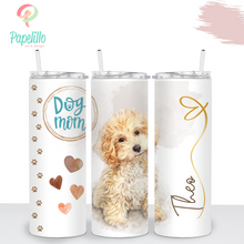 Load image into Gallery viewer, Dog Personalized Tumbler, Golden Dodle, Double Wall Insulated, Gift, Tumbler with Lid & Straw, Custom Tumbler