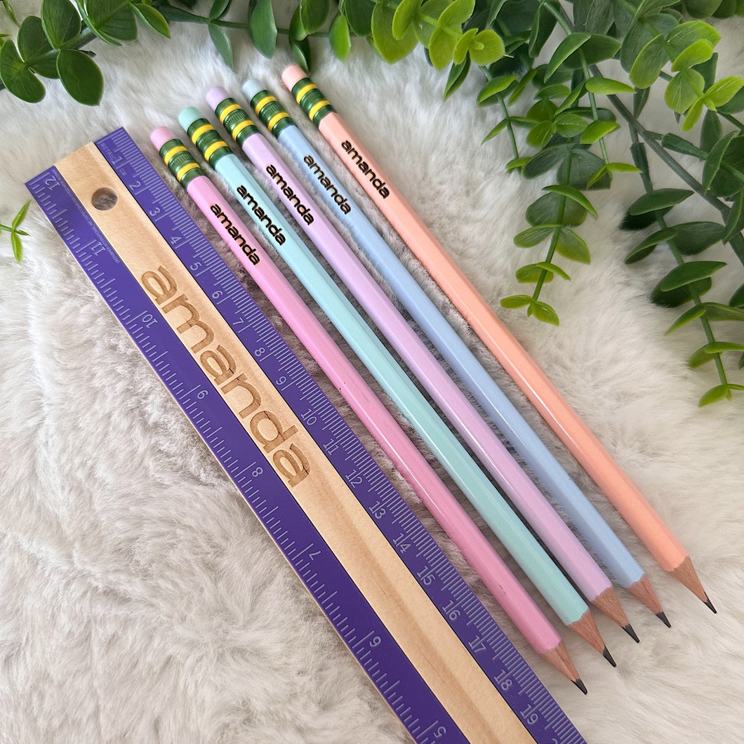 Personalized Engraved #2 pencils, Pastel Pencils, Back to School