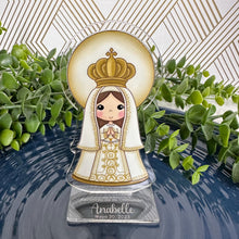 Load image into Gallery viewer, Custom Acrylic Stand Virgin of the Valley, Personalized Centerpiece, Baptism, Gift Personalized

