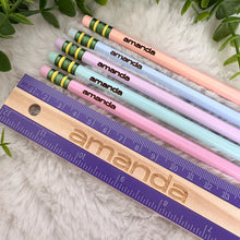 Load image into Gallery viewer, Personalized Engraved #2 pencils, Pastel Pencils, Back to School
