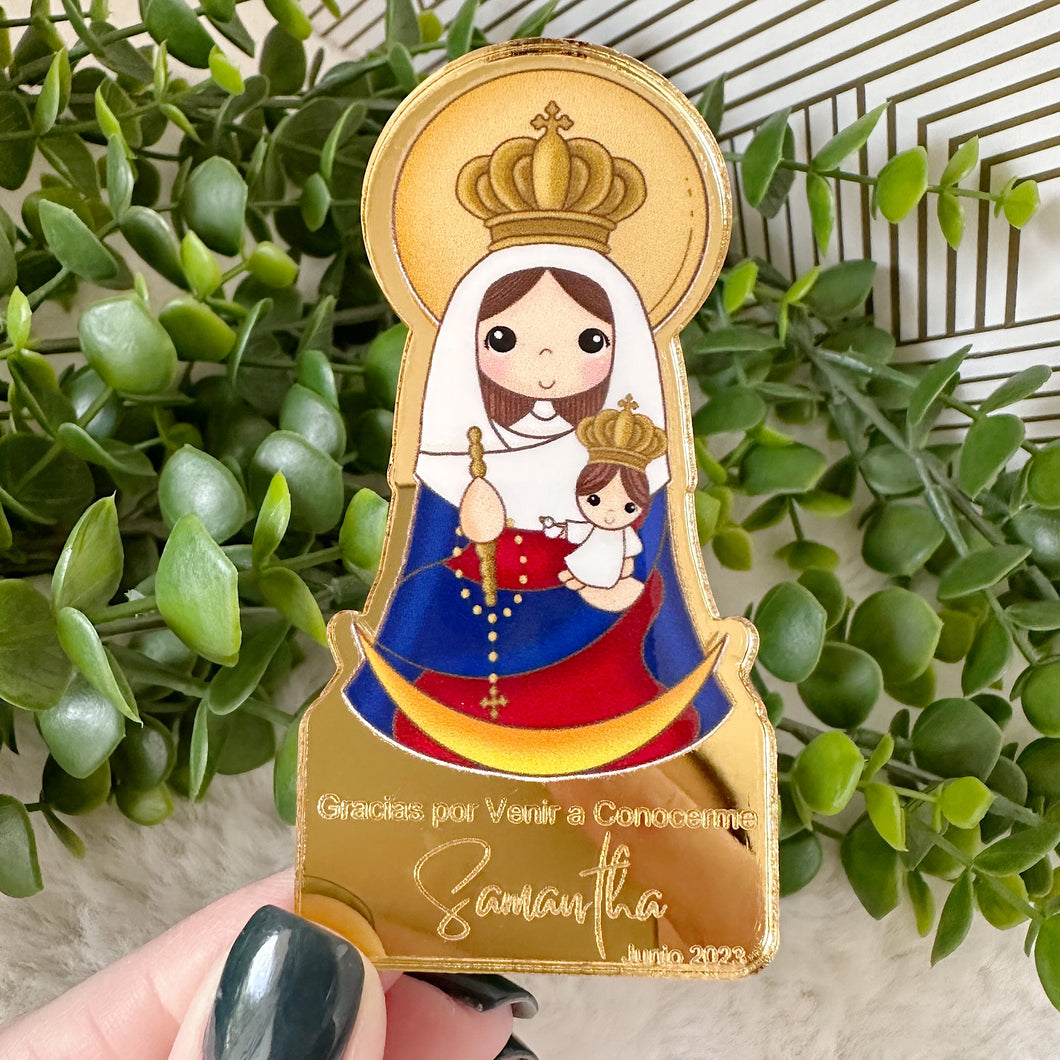 Custom Magnets Virgin of Chiquinquira, Personalized Fridge Magnets, Baptism Gift Personalized