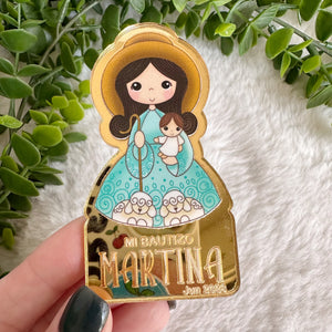 Custom Magnets Virgin of the Divine Shepherdess, Personalized Fridge Magnets, Baptism Gift Personalized