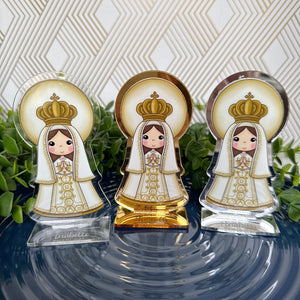 Custom Acrylic Stand Virgin of the Valley, Personalized Centerpiece, Baptism, Gift Personalized